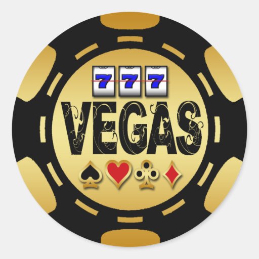 VEGAS GOLD AND BLACK POKER CHIP STICKERS