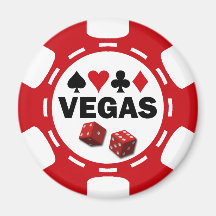 VEGAS POKER CHIP FRIDGE MAGNET