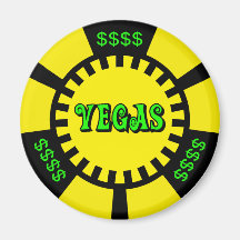 VEGAS POKER CHIP MAGNET