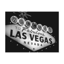 Vegas Sign B&W Postcard