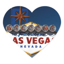 Vegas Sign Dusk Wedding Hearts Sticker