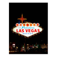 Vegas Sign Lit Up Post Cards