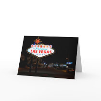 Vegas Sign Night Greeting Cards