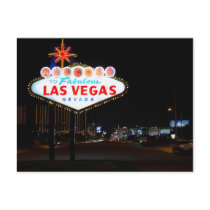 Vegas Sign Night Post Cards
