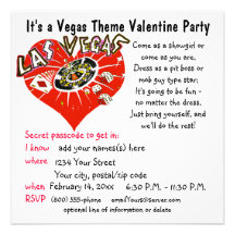 Vegas Theme Valentines Party Announcement