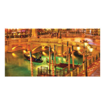 Vegas - Venetian - The Venetian at night Customized Photo Card