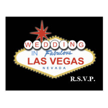 Vegas Wedding rsvp card Post Card