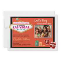 Vegas Weekend Bachelorette Party Invite (orange)