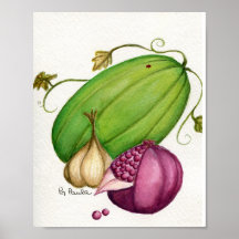 vegetable and fruit watercolor posters