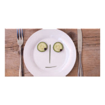 Vegetable Face Custom Photo Card