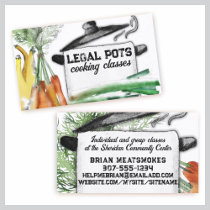 vegetable illustration chef cooking business card