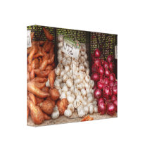 Vegetable - Sweet potatoes, Garlic, and Onions Gallery Wrap Canvas