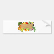 Vegetable wooden sign illustration bumper sticker