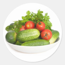 Vegetables on White Sticker