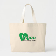 Végétalien de tout mon coeur sac de toile