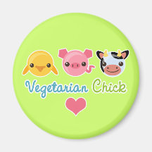 Vegetarian Chick Fridge Magnet