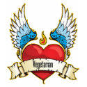 Vegetarian Heart Tattoo t-shirts