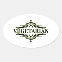 Vegetarian Oval Sticker