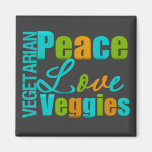 Vegetarian Peace Love Veggies Refrigerator Magnet