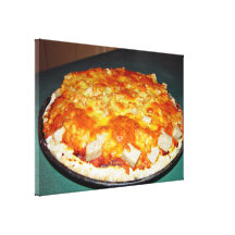 vegetarian pizza with beans, chunks of nutolene gallery wrapped canvas