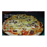 vegetarian pizza, with olives and capsicum business card