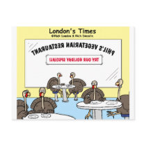 Vegetarian Turkey Offbeat Cartoon Funny Gifts Postcards