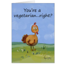 Vegetarian Vegan Cute Turkey Thanksgiving Card