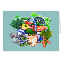 Veggie Basket Greeting Cards