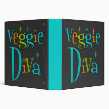 Veggie Diva Retro-Style Recipe Book Vinyl Binder