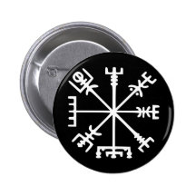 Vegvísir (Viking Compass) Pinback Buttons