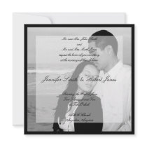 Vellum Look Photo Square Wedding Invitation