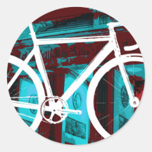 Vélo Berlin - bleu rouge de voie Autocollant