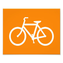 Vélo blanc et orange photos sur toile