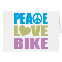 Vélo d'amour de paix cartes de vœux