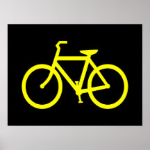 Vélo jaune affiche