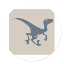 Velociraptor Icon Round Stickers