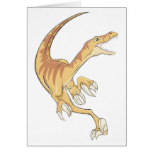 Velociraptor in Action Greeting Card