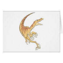 Velociraptor in Action Greeting Card