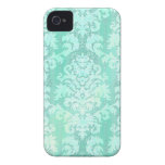 Velours de coupe de damassé, dentelle antique en v étui iPhone 4