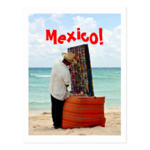 vendeur mexicain sur la plage cartes postales
