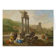 Vendeurs par les ruines romaines par Hendrik Momme Carte De Vœux