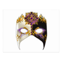 Venetian Masque: Amethyst Purple Jewel Postcard