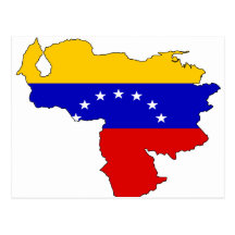 Venezuela flag map postcards