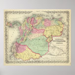 Venezuela, New Granada And Ecuador Print