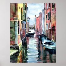 Venice Canal II, CMCarlson Poster