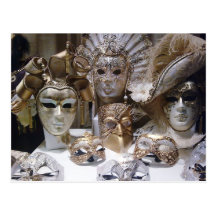 Venice Carnival Masks Post Cards