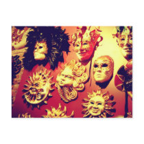 Venice Carnival Masks Postcard