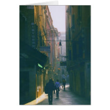 Venice Early Morning View of Alleyway Cards