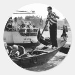 VENICE GONDOLIERS IN BLACK AND WHITE STICKER