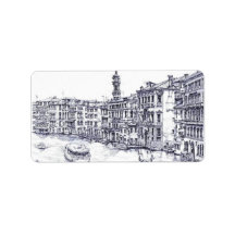 Venice, Italy, in ink Personalized Address Label